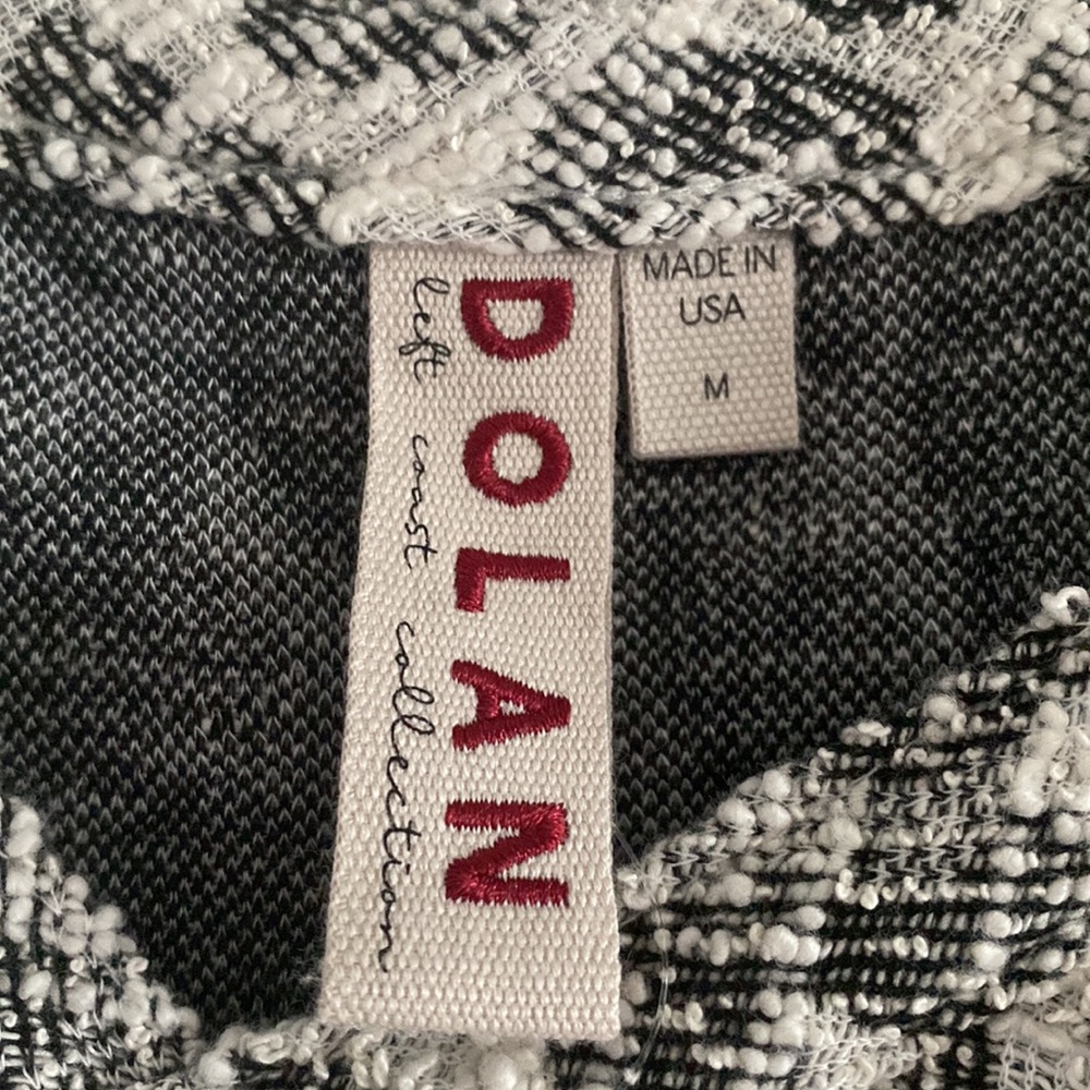 NWT Dolan Anthropologie Asymmetrical Black & White Tweed Ruffle Top-Size Medium - Picture 7 of 14